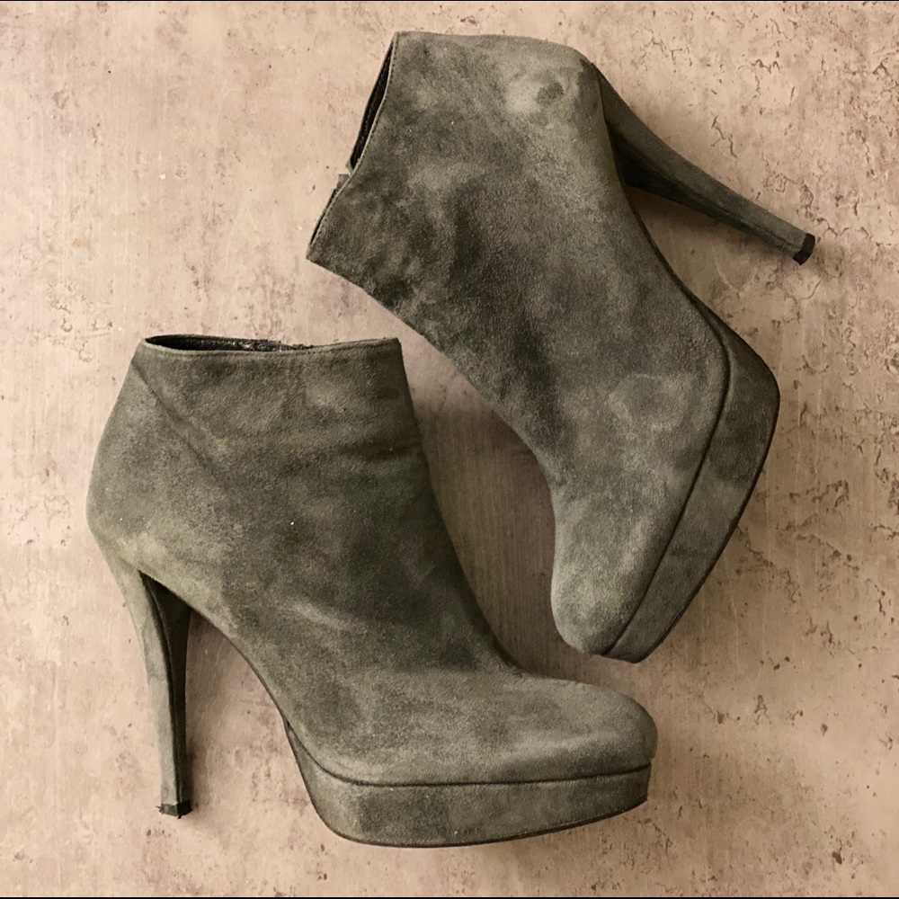 stuart weitzman suede ankle platform high heel 6.5